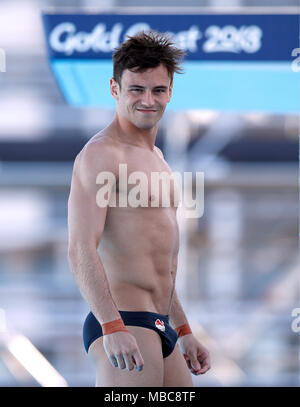 File foto datata 03-04-2018 di Team Inghilterra del Tom Daley durante una sessione di formazione presso la Optus Aquatics Centre, Gold Coast, Australia. Foto Stock