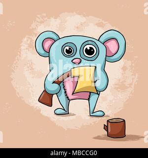 Divertente, grazioso, crazy bear cartoon illustrazione. Illustrazione Vettoriale