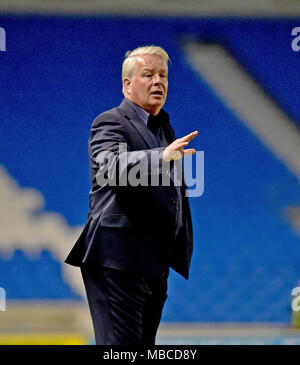 Dermot Drummy, manager di Crawley, durante la finale della Parafix Sussex Senior Challenge Cup tra Brighton e Hove Albion e Crawley Town all'American Express Community Stadium di Brighton UK 3 maggio 2017 - (Dermot Drummy è ora deceduto) Foto Stock