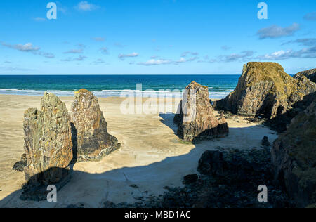 Bellissima spiaggia e mare aspira a Garry Beach, Tolsta sull'isola di Lewis.la Scozia. Foto Stock