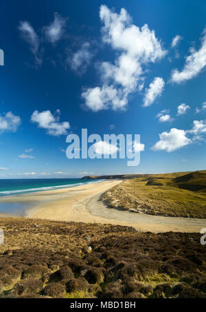 Traigh Mhor spiaggia a Tolsta nel mese di aprile su maree e una giornata di sole! Foto Stock