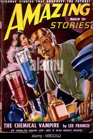 Mostri. La copertura di storie incredibili ed un American science fiction comic. Illustrazione di Swiatek,.1949 Foto Stock