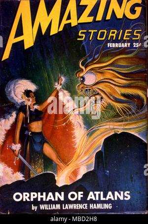 Mostri. La copertura di storie incredibili ed un American science fiction magazine. Illustrazione di Jones.1947 Foto Stock