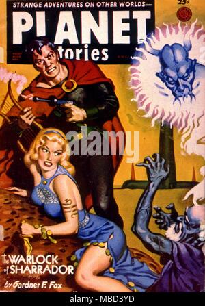 Mostri. Coperchio del pianeta storie, un American science fiction magazine. Illustrazione di Bergey. 1953 Foto Stock