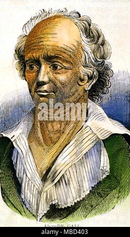 Gli occultisti - Gall. Dottor Franz Joseph Gall (1758-1828), uno dei fondatori della moderna tecnica di Phrenology, pubblicato nel suo "Anatomie et physiologie du systeme nerveux en general...' 1810-19 Foto Stock