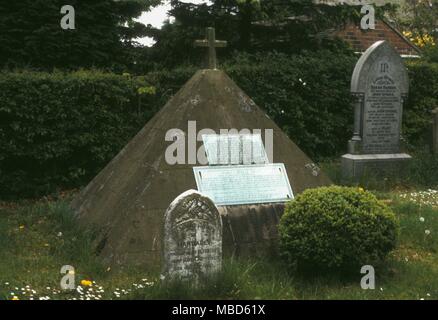 Cimitero simboli Sharow Tomba di Piazzi Smythe nel sagrato della chiesa qui è una tomba piramidale marcatore di Charles Piazzi Smyth, il noto astronomo reale di Scozia e fondatore di piramidalogia Foto Stock