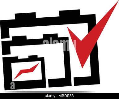 La qualità della batteria Logo Design Template Vector Illustrazione Vettoriale