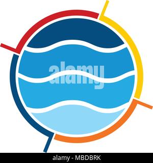 La soluzione di acqua Logo Design Template Vector Illustrazione Vettoriale