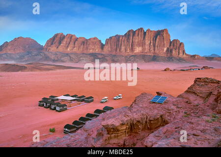 Camp Beduin, Wadi Rum Desert, Giordania Foto Stock