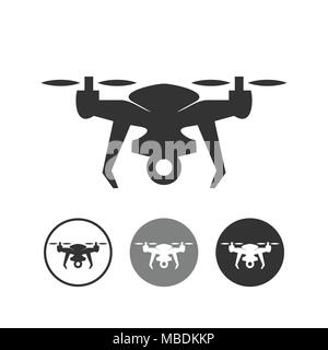 Drone Silhouette simbolo Vector Graphic Design icona impostare Illustrazione Vettoriale