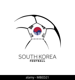 Calcio design minimale con la Corea del Sud bandiera Illustrazione Vettoriale