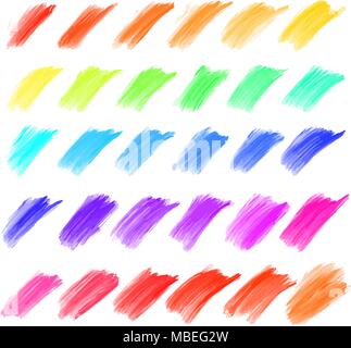 Grande serie di dipinti olio tratti. Bella disegnati a mano gli elementi del vettore. Utilizzabile per il sito web, social media e stampa di decorazione. Illustrazione Vettoriale