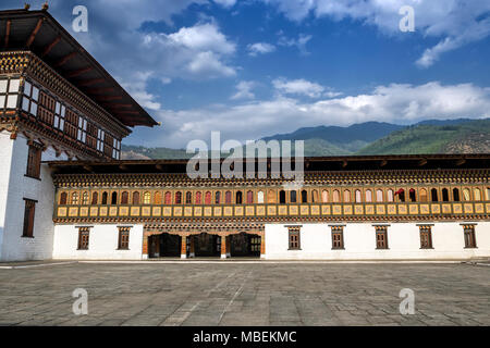 Tashichho Dzong, Thimphu Bhutan - la più rispettosa Dzong in Thimphu Foto Stock