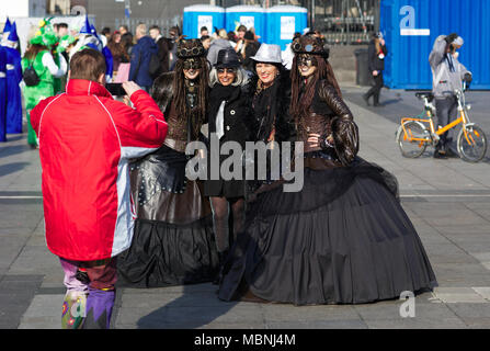 Il vapore punk vestito ladies fotografato Foto Stock