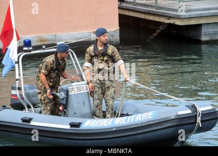 La protesta contro la international summit G8 di Genova (Italia), Luglio 2001 Foto Stock