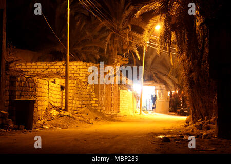 Strada tipica scena in Siwa, Egitto Foto Stock