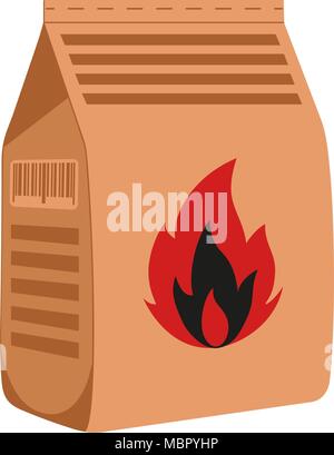 Colorata in stile fumetto sacchetto del carbone Illustrazione Vettoriale