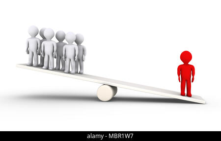 3d persona è più pesante su un altalena rispetto a molti altri Foto Stock