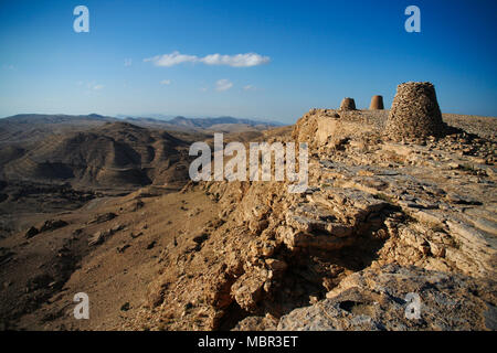 Età del Bronzo tombe e torri, Jaylah, Oman Foto Stock