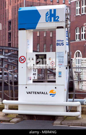 Amburgo idrogeno stazione di riempimento / Vattenfall Hafencity stazione di idrogeno, Germania Foto Stock