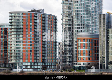 New Providence Wharf Building esterno, Docklands, Londra, Inghilterra Foto Stock