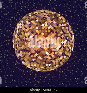 Discoteca parte astratta sfera sfera su sfondo senza cuciture trendy trasparente stile bagliore di luce al neon effetto illustrazione vettoriale Illustrazione Vettoriale