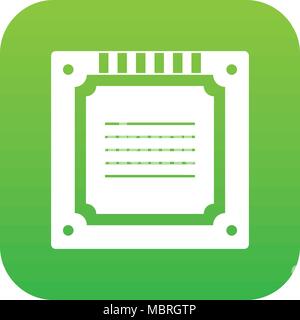 Moderne CPU multicore icona verde digitale Illustrazione Vettoriale