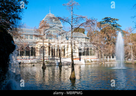 Cristal Palace. Il Parco del Retiro di Madrid, Spagna. Foto Stock