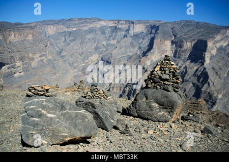 Jebel Shams, montagne Hajar, Oman Foto Stock