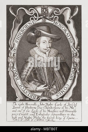 John Digby, 1° Conte di Bristol, 1580 - 1653. Il diplomatico inglese. Da Woodburn's galleria di ritratti di rare, pubblicato 1816. Foto Stock