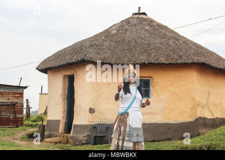 Guaritore tradizionale da Xhosa cultura nel Transkei regione del Sud Africa Foto Stock