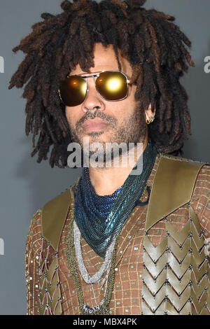 Mexiity, Messico. 11 Aprile, 2018. Cantante americana Lenny Kravitz si è visto nel corso di una conferenza stampa per promuovere il suo Tour Vibratbration hel St. Regis Hotel in Mexiity, Messico. (Foto: Carlos Tischler/Fotoareoarena) Credito: Foto Arena LTDA/Alamy Live News Foto Stock