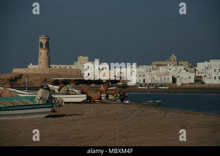 Sur Harbour, southern Oman Foto Stock