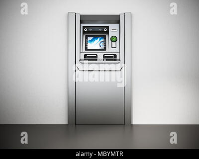 Generico o ATM Automated Teller Machine. 3D'illustrazione. Foto Stock