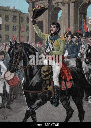 Guerra Peninsulare (1807-1814). Guerre napoleoniche. General Murat (1767-1815) entrata a Madrid, 23 marzo 1808. Foto Stock