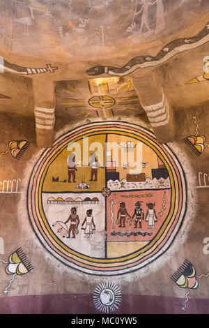 Il Grand Canyon, Arizona, USA - Marzo 28, 2017: Interno del deserto storico Vista torre di avvistamento, a 70 piede alta la pietra e la struttura di malta Foto Stock