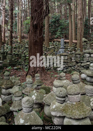 Le lapidi e le rovine del tempio Sentoji, Kunisaki, Oita, Kyushu, Giappone Foto Stock