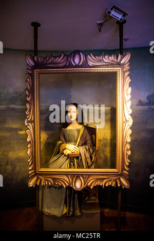 Mona Lisa nel museo delle cere di Madame Tussauds di Amsterdam, Paesi Bassi Foto Stock