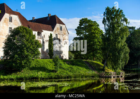 Il castello di Jaunpils in Lettonia Foto Stock