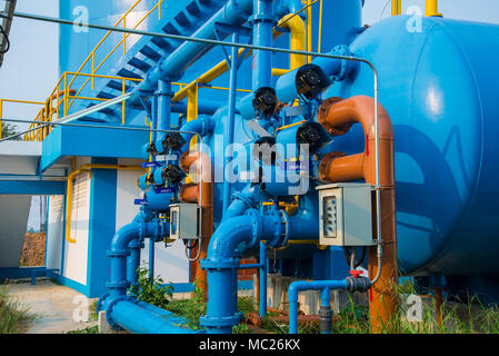 Impianti di trattamento dell'acqua di acquedotto in Thailandia. Foto Stock