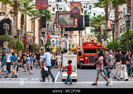 SINGAPORE - Ottobre 17, 2014: Universal Studios di Singapore è un parco a tema situato all'interno di Resorts World Sentosa sull'Isola di Sentosa, Singapore. Foto Stock