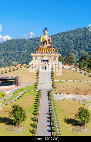 Il Buddha Park di Ravangla, noto anche come Tathagata Tsal, è situato nei pressi di Rabong nel sud il Sikkim district, il Sikkim, India Foto Stock