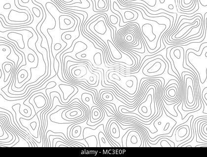 Mappa topografica sullo sfondo. Geografia condizionale di regime e il percorso del terreno. Linea di contorno sfondo astratto. Illustrazione Vettoriale