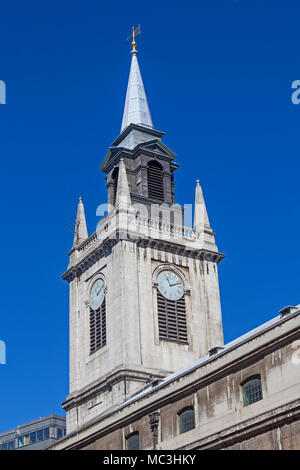 Città di Londra. Lo Scricciolo campanile della st Lawrence Jewry accanto al Guildhall in Gresham Street. Gazzetta Corporation of London chiesa Foto Stock