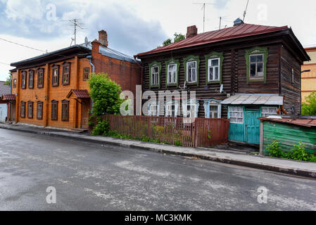 La colorata Vecchia tatar house di Kazan, Russia Foto Stock