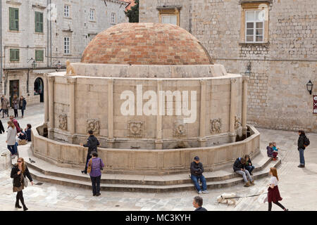 Grande fontana Onophrian, città vecchia, Dubrovnik, Croazia Foto Stock