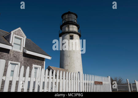 Il Highland Light è attivo un faro costruito nel 1797 sul Cape Cod National Seashore in North Truro, Massachusetts. Foto Stock