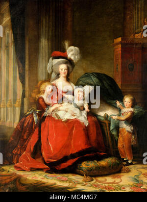 Elisabeth Louise Vigee Lebrun, Maria Antonietta de Lorraine-Habsbourg, regina di Francia e i suoi figli. 1787 olio su tela. Palazzo di Versailles, Fr Foto Stock