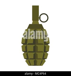 Hand Grenade icona in stile piatto Illustrazione Vettoriale