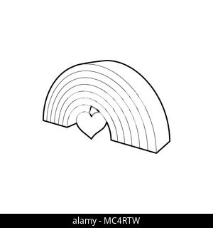 Rainbow, omosessuale di minoranza, l'icona di stile di contorno Illustrazione Vettoriale